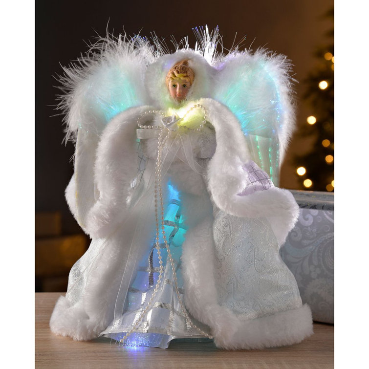 The Seasonal Aisle PreLit Fibre Optic Angel Christmas Feather Wing